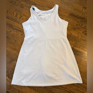 Gapfit Active Dress Size L Light Blue V-Scoop Built In Bra Biker Shorts Stretch